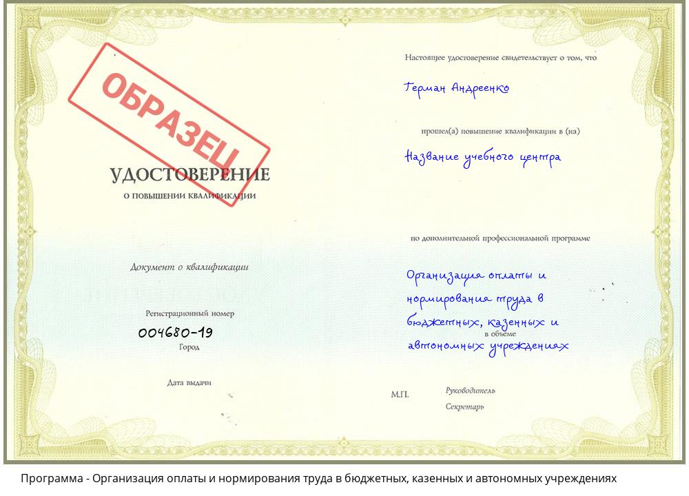 Организация оплаты и нормирования труда в бюджетных, казенных и автономных учреждениях Спасск-Дальний