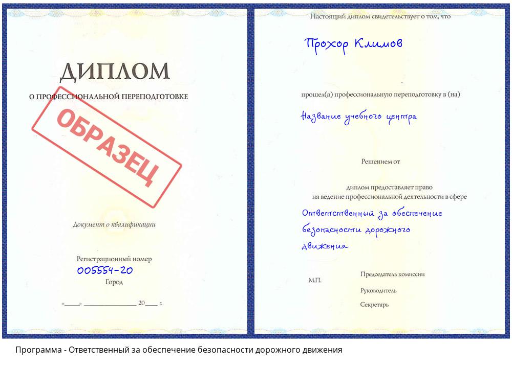 Ответственный за обеспечение безопасности дорожного движения Спасск-Дальний